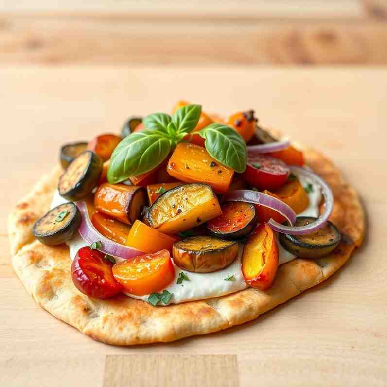 Roasted Veggie Flatbread - Easy, Healthy & Delicious